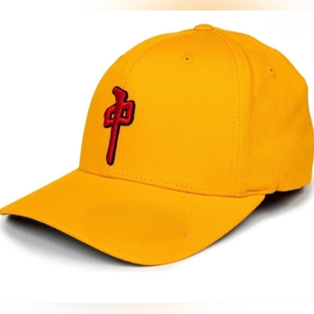 RDS Flexfit Red Dragon OG Puffy Logo Hat Yellow Red Streetwear Cap